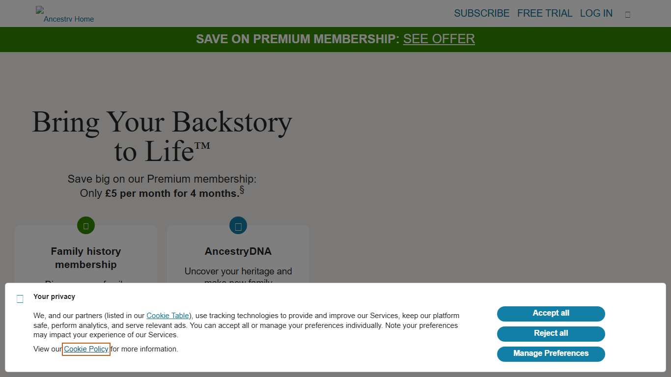 Ancestry Genealogy, Family Trees & Family History Records