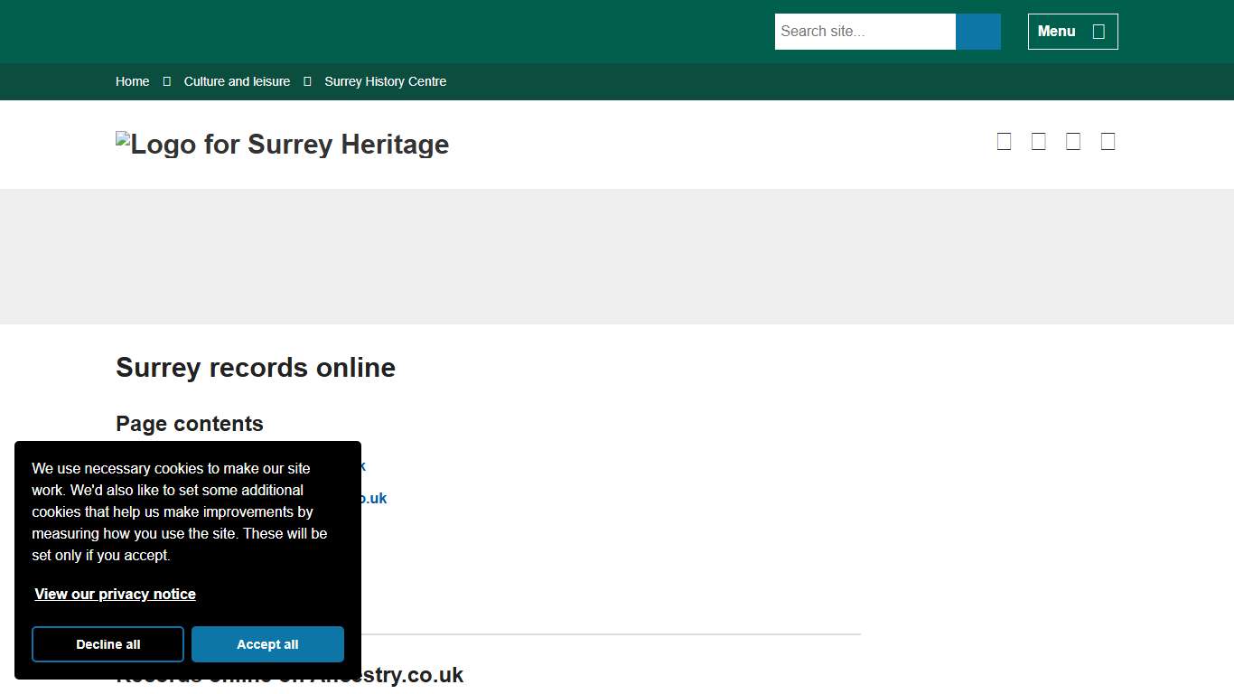 Surrey records online - Surrey County Council